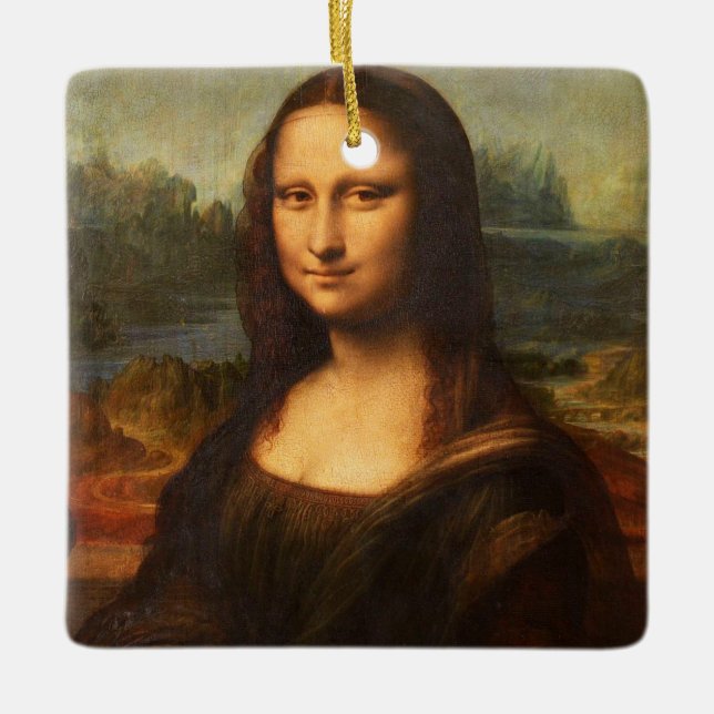 Mona Lisa portrait painting Leonardo Da Vinci  Ceramic Ornament (Front)