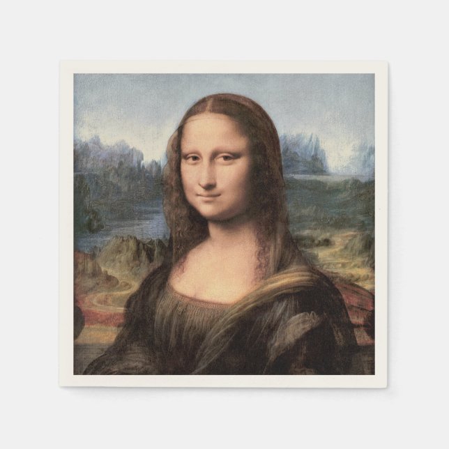 Mona Lisa Portrait / Painting Paper Napkins (Front)
