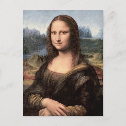 Mona Lisa Portrait  Painting Postcard
