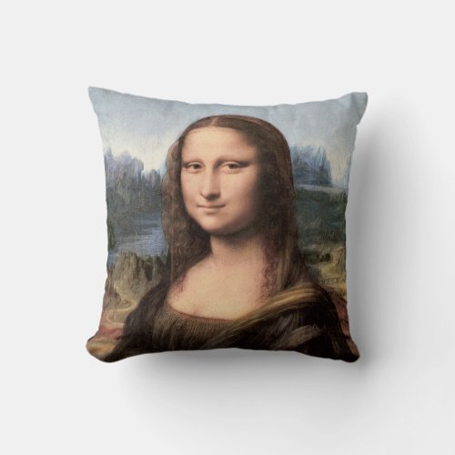 Mona Lisa Portrait  Painting Throw Pillow