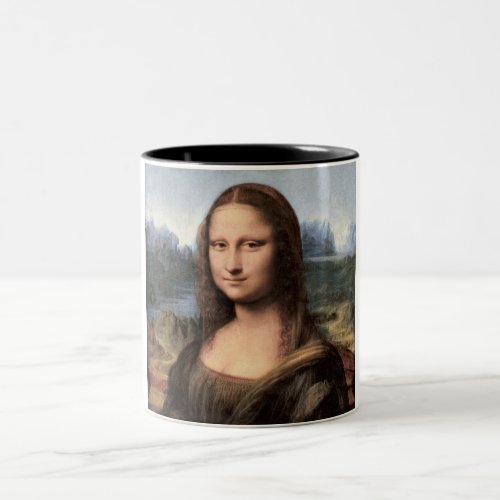 Mona Lisa Portrait  Painting Two_Tone Coffee Mug