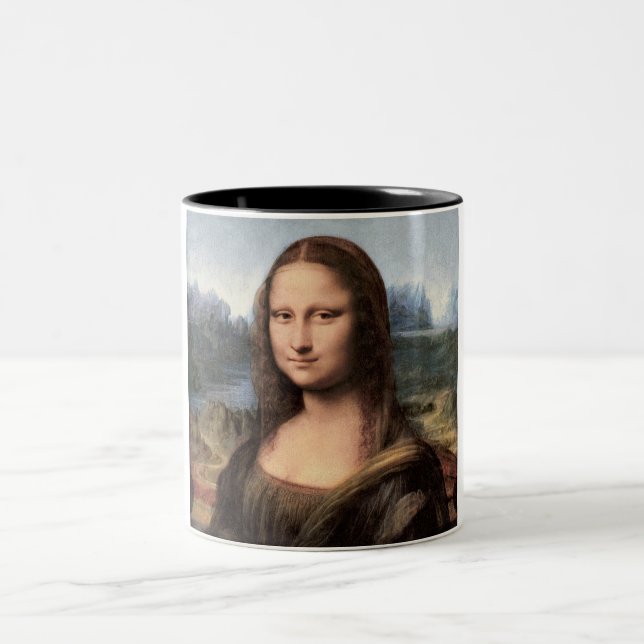 Mona Lisa Portrait / Painting Two-Tone Coffee Mug (Center)