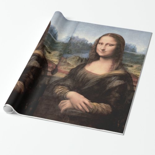 Mona Lisa Portrait  Painting Wrapping Paper