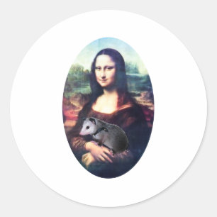 Mona Lisa Possum Classic Round Sticker