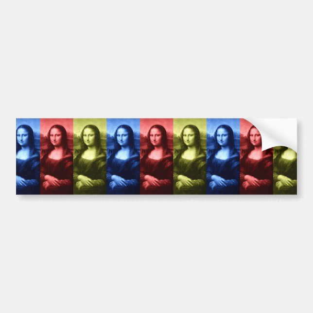 Mona Lisa Primary Colors Bumper Sticker (Front)