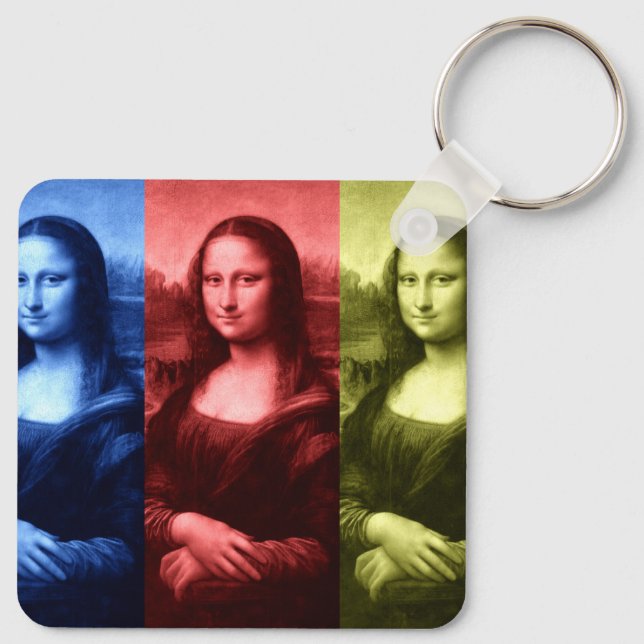 Mona Lisa Primary Colors Keychain (Back)