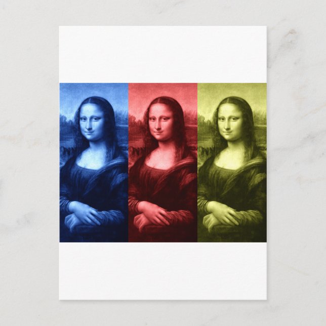Mona Lisa Primary Colors Postcard (Front)