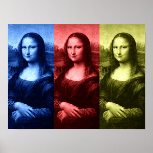 Mona Lisa Primary Colors Poster