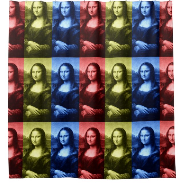 Mona Lisa Primary Colors Shower Curtain (Front)