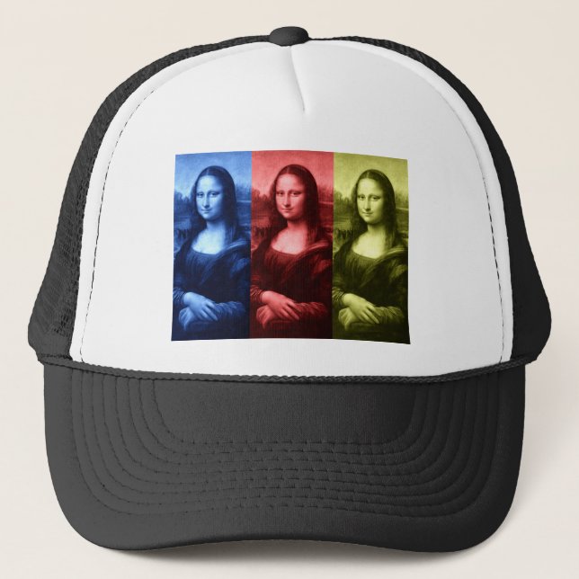 Mona Lisa Primary Colors Trucker Hat (Front)