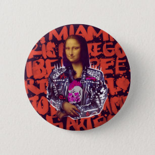 Mona Lisa Punk Art Button