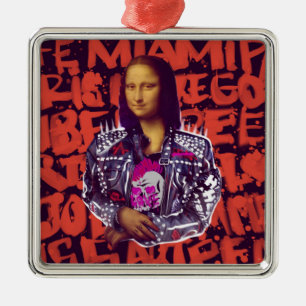 Mona Lisa Punk Art                                 Metal Ornament