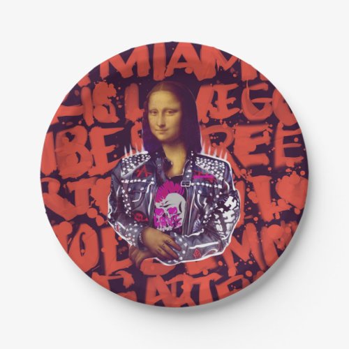 Mona Lisa Punk Art Paper Plates