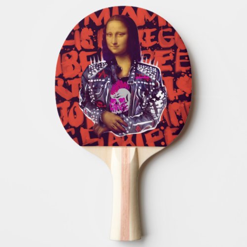 Mona Lisa Punk Art Ping Pong Paddle