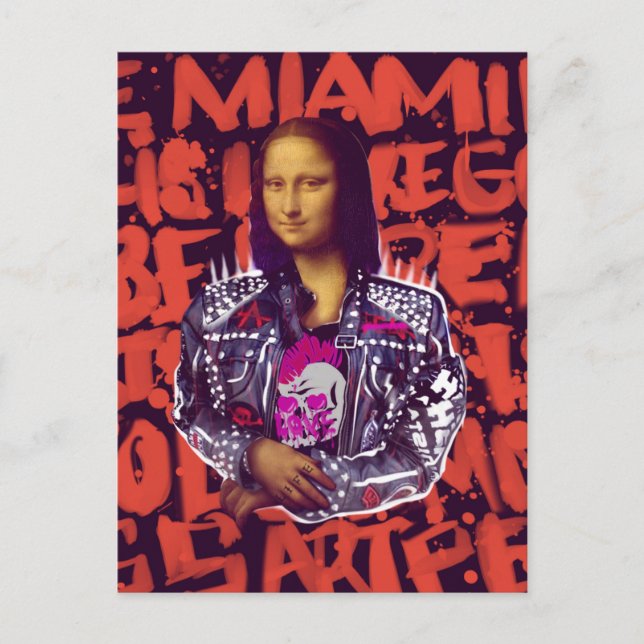 Mona Lisa Punk Art Postcard (Front)