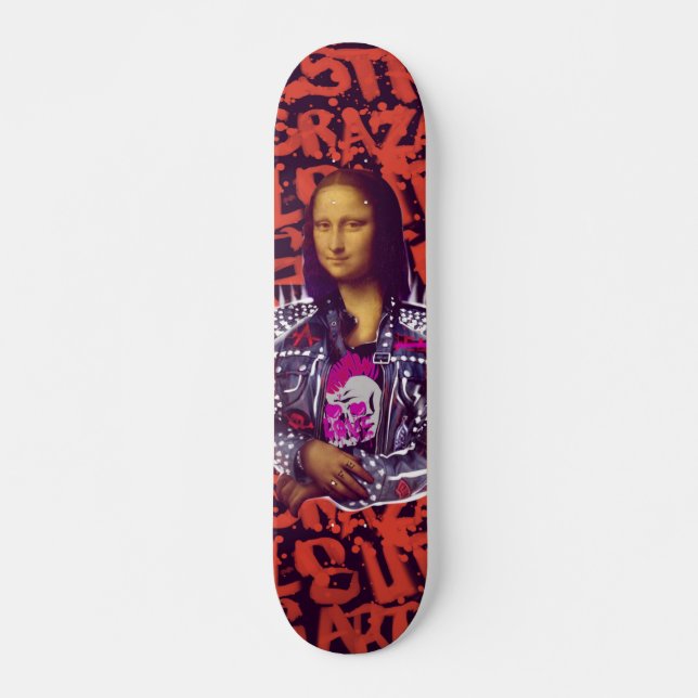 Mona Lisa Punk Art                                 Skateboard (Front)