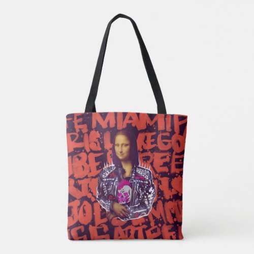 Mona Lisa Punk Art Tote Bag