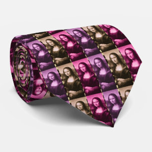 Mona Lisa Purple Pink Chocolate Neck Tie