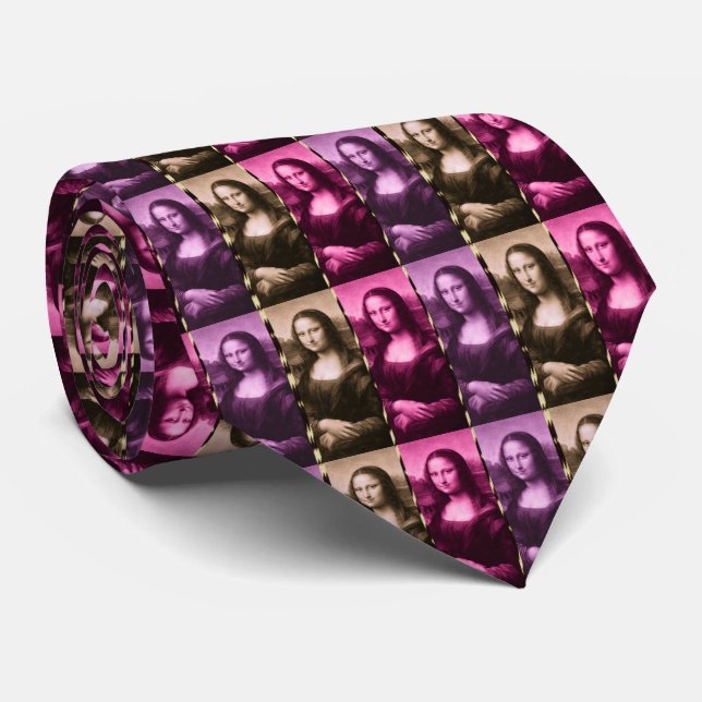 Mona Lisa Purple Pink Chocolate Neck Tie (Rolled)