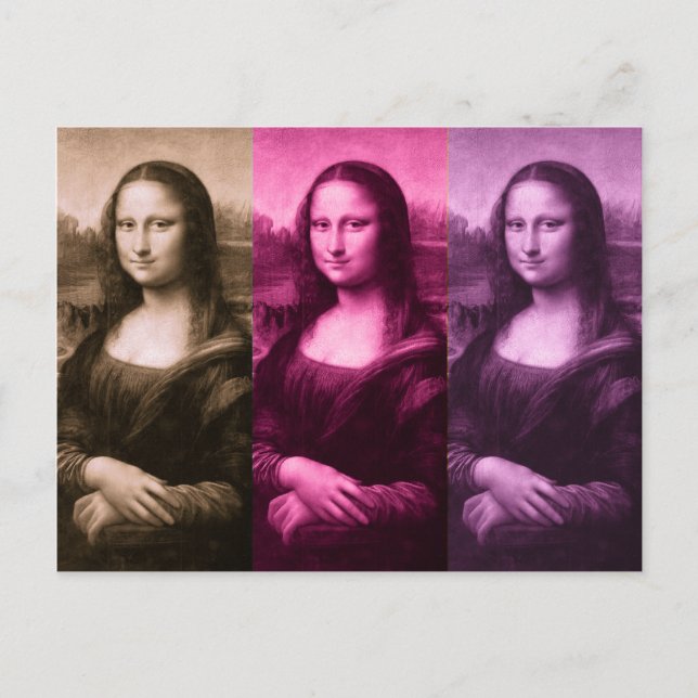 Mona Lisa Purple Pink Chocolate Postcard (Front)