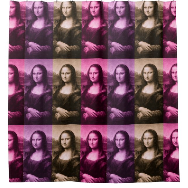 Mona Lisa Purple Pink Chocolate Shower Curtain (Front)