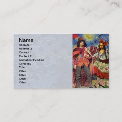 Mona Lisa Romantic Funny Colorful Artwork Business Card