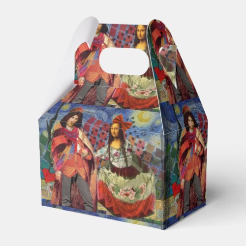 Mona Lisa Romantic Funny Colorful Artwork Favor Boxes