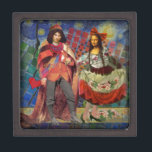 Mona Lisa Romantic Funny Colorful Artwork Keepsake Box<br><div class="desc">The Mona Lisa - This image features the Mona Lisa with her man,  dancing in whimsical boho fashion in front of Van Gogh's Starry night. The image is based on several classic paintings and graphics,  collaged together to make this new art that's colorful,  unusual,  and just plain fun!</div>