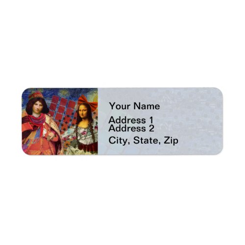 Mona Lisa Romantic Funny Colorful Artwork Label