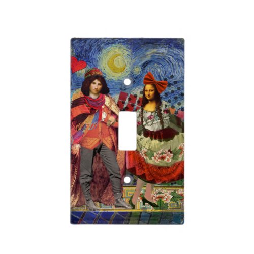 Mona Lisa Romantic Funny Colorful Artwork Light Switch Cover