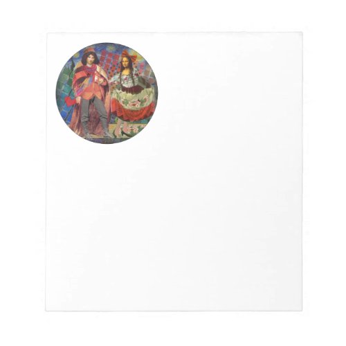 Mona Lisa Romantic Funny Colorful Artwork Notepad