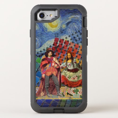 Mona Lisa Romantic Funny Colorful Artwork OtterBox Defender iPhone SE87 Case