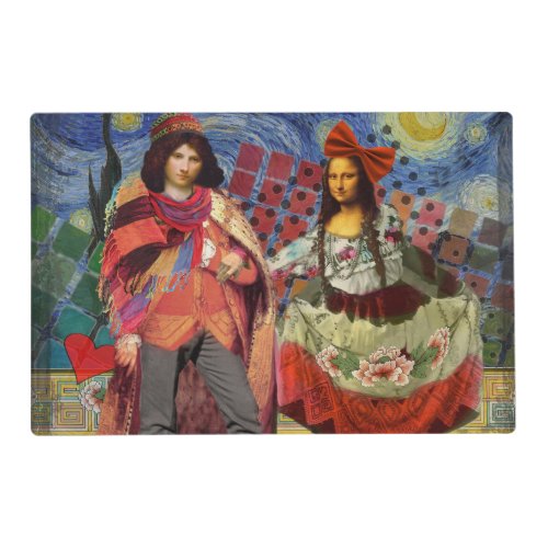 Mona Lisa Romantic Funny Colorful Artwork Placemat