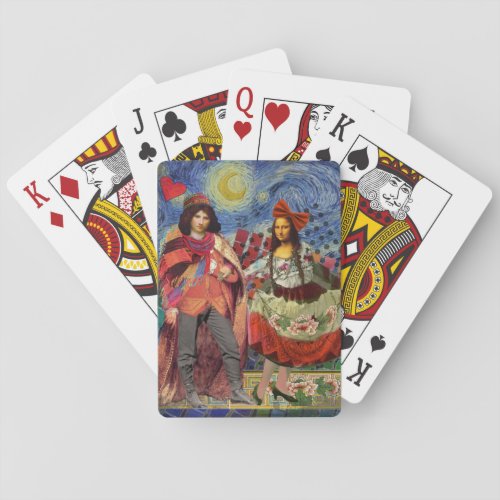 Mona Lisa Romantic Funny Colorful Artwork Poker Cards