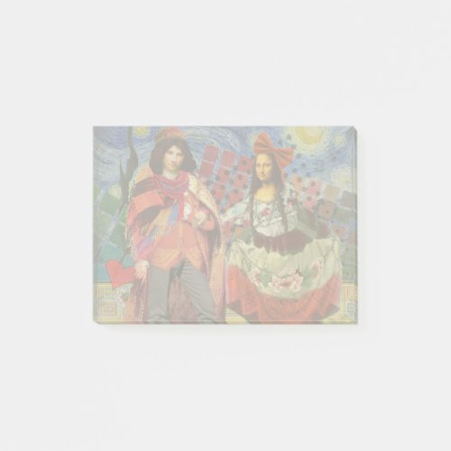 Mona Lisa Romantic Funny Colorful Artwork Post_it Notes