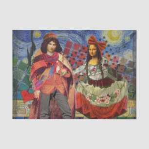 Mona Lisa Romantic Funny Colorful Artwork Tissue Paper