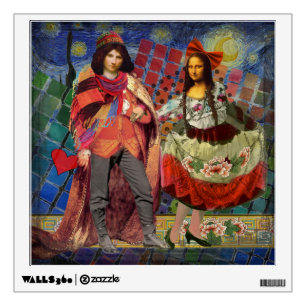 Mona Lisa Romantic Funny Colorful Artwork Wall Sticker