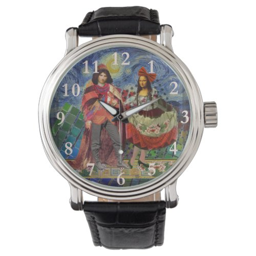 Mona Lisa Romantic Funny Colorful Artwork Watch