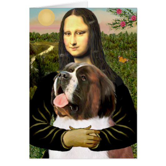 Mona Lisa - Saint Bernard Cards (Front)