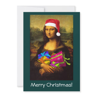Mona Lisa Santa Claus Invitation