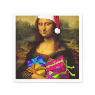 Mona Lisa Santa Claus Napkins