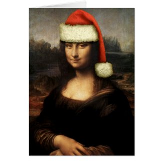Mona Lisa Santa Greeting Card