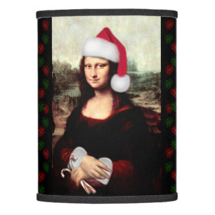 Mona Lisa Santa Hat Christmas Lamp Shade