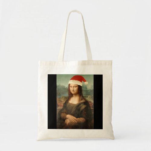 Mona Lisa Santa Hat Funny Christmas Art For Men Wo Tote Bag