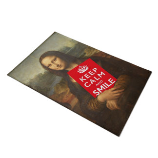 Mona Lisa Says Keep Calm And Smile Doormat