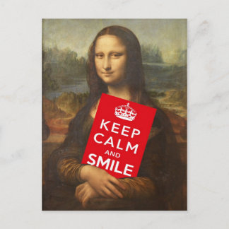 Mona Lisa Says Keep Calm And Smile Postcard