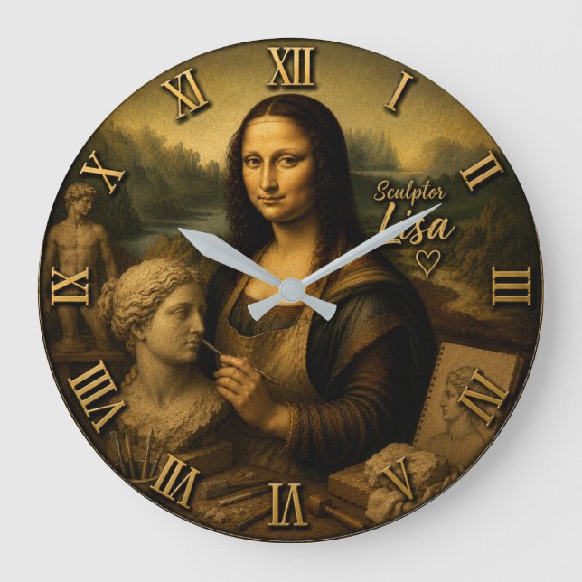 Mona Lisa Sculptor Large Clock (Front)