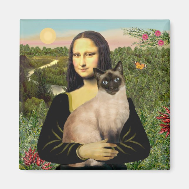 Mona Lisa - Seal Point Siamese cat Magnet (Front)