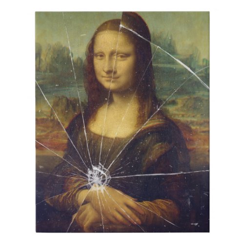 Mona Lisa Shattered Faux Canvas Print