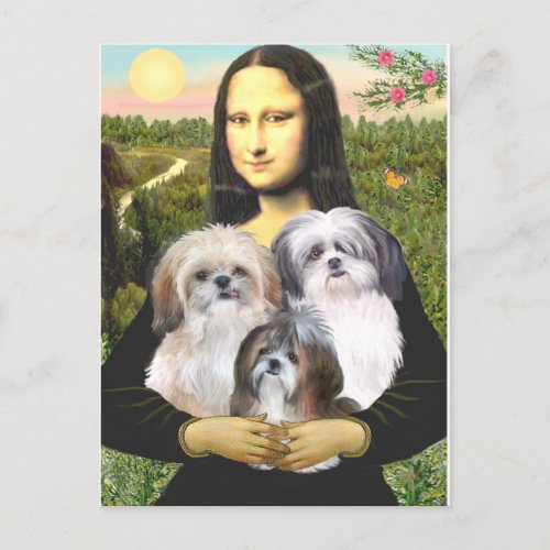 Mona Lisa _ Shih Tzus three Postcard
